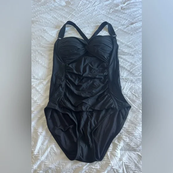 DKNY Black Women's One Piece Swimsuit - Picture 2 of 4